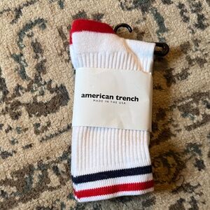 White and Red Casual Socks